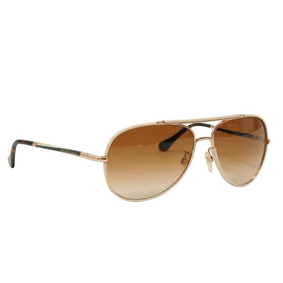 Balenciaga BA 14 24F Aviator Sunglasses 60-15 Cream Gold Brown Tortoise - Picture 1 of 9